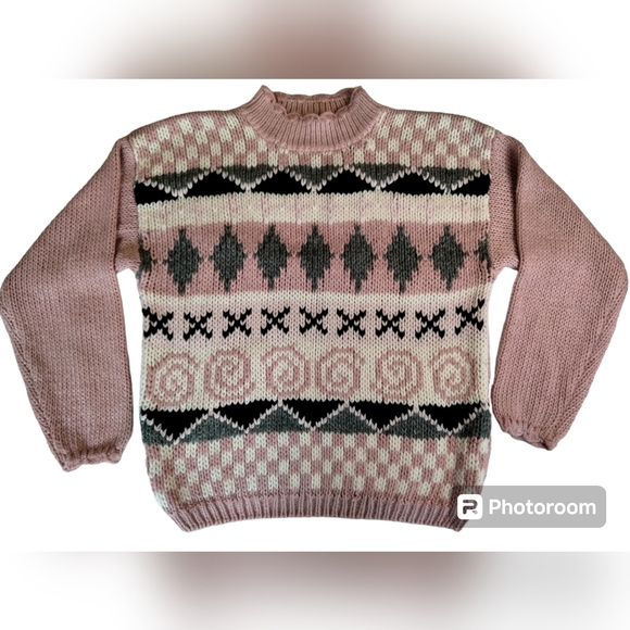 Vintage 80's Maggie Lawrence Sport Pink Sweater Sz. M - Picture 1 of 6